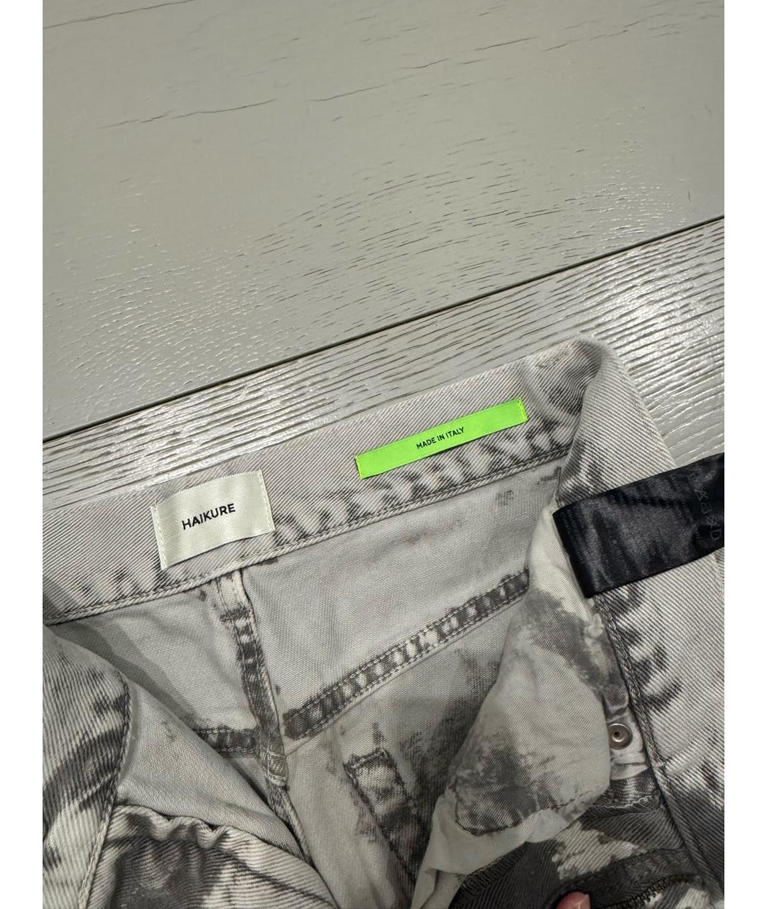 HAIKURE Серые хлопковые прямые джинсы, фото 3
