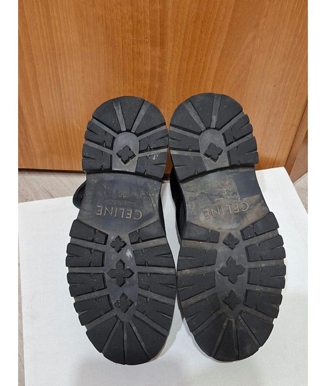 CELINE Черные кожаные ботинки, фото 9