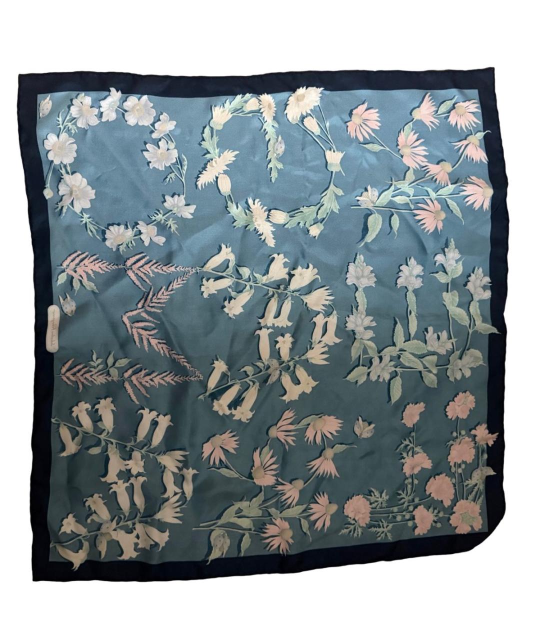 FERRAGAMO Темно-синий шелковый платок, фото 2
