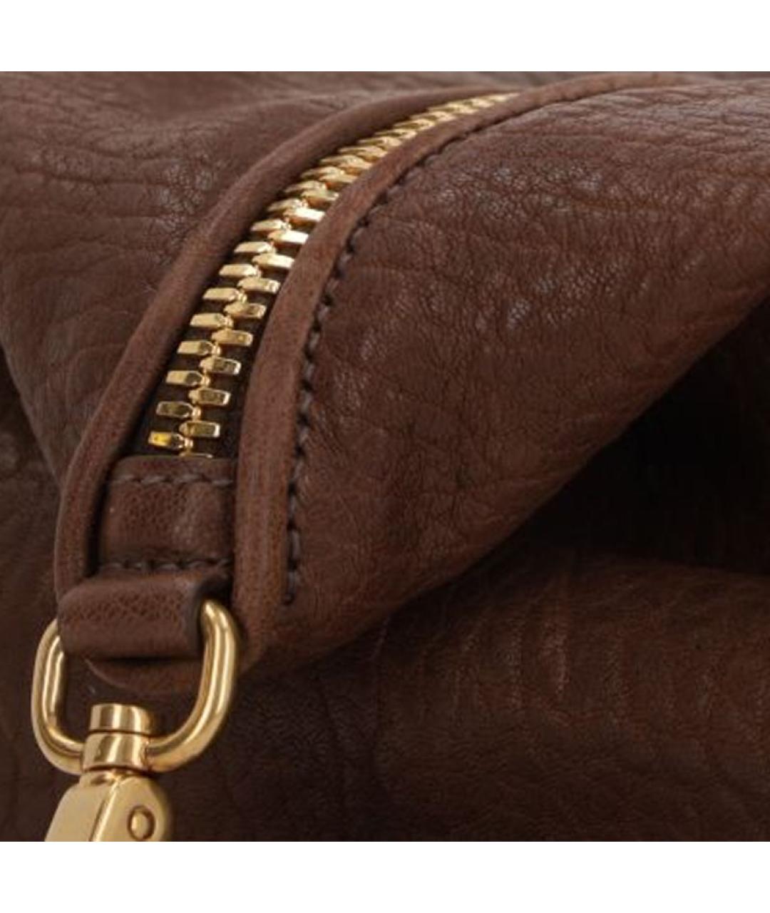 MIU MIU Коричневая кожаная сумка через плечо, фото 4