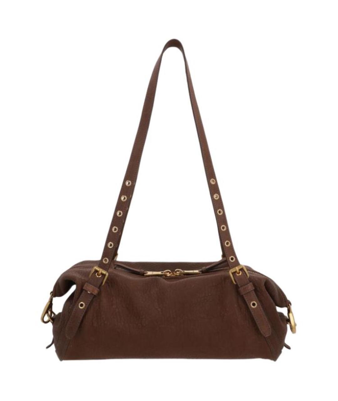 MIU MIU Коричневая кожаная сумка через плечо, фото 3