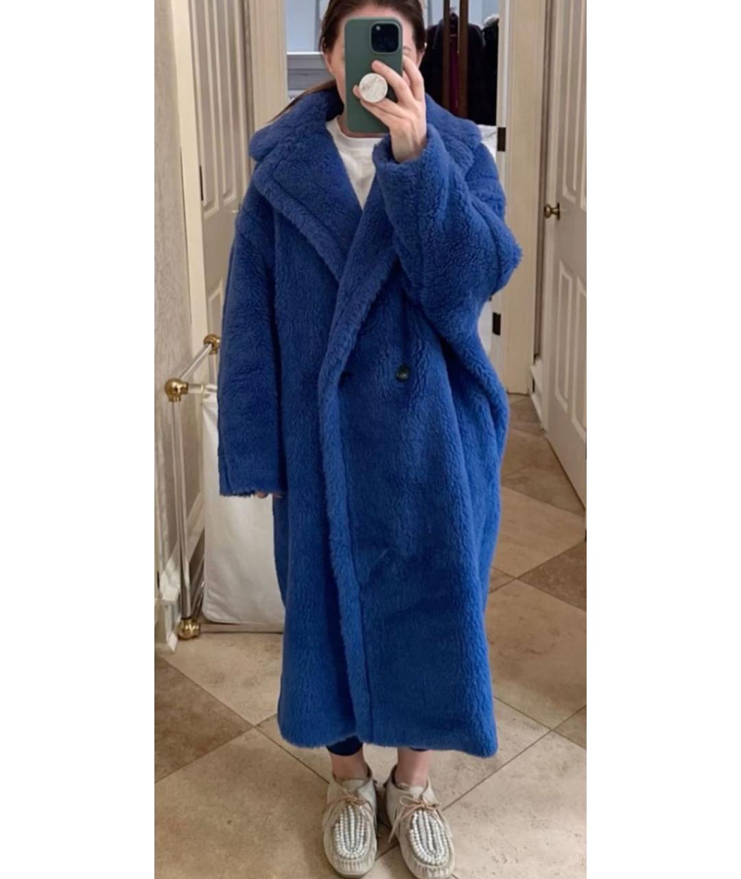 MAX MARA Синяя шерстяная шуба, фото 7