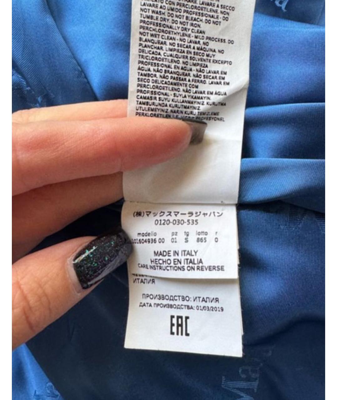 MAX MARA Синяя шерстяная шуба, фото 6