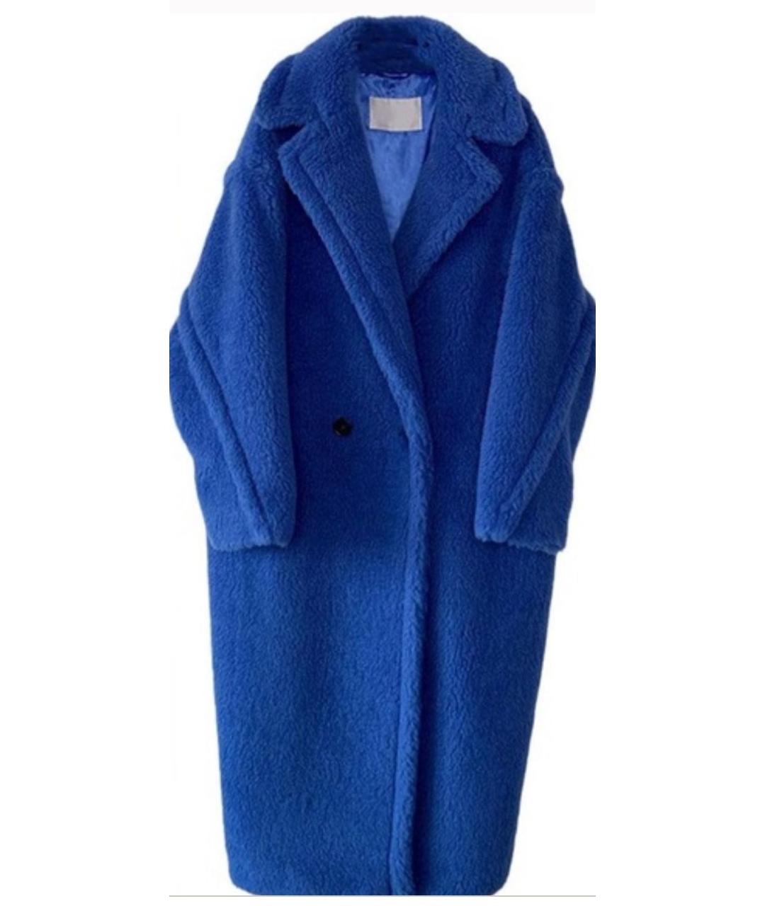 MAX MARA Синяя шерстяная шуба, фото 9