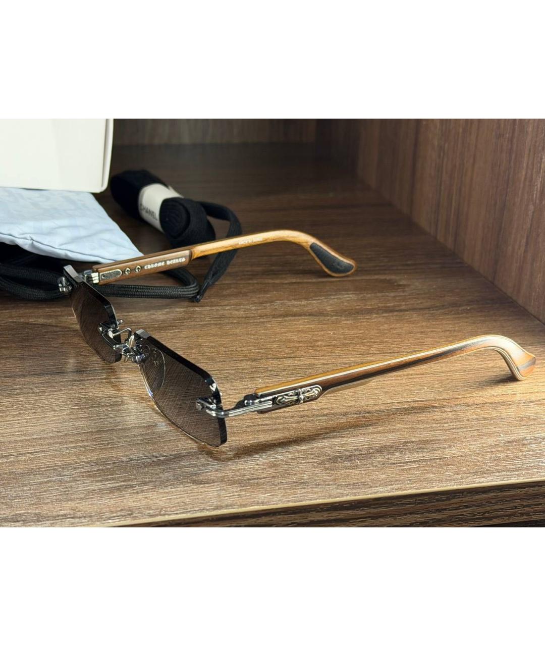 CHROME HEARTS Деревянные солнцезащитные очки, фото 4