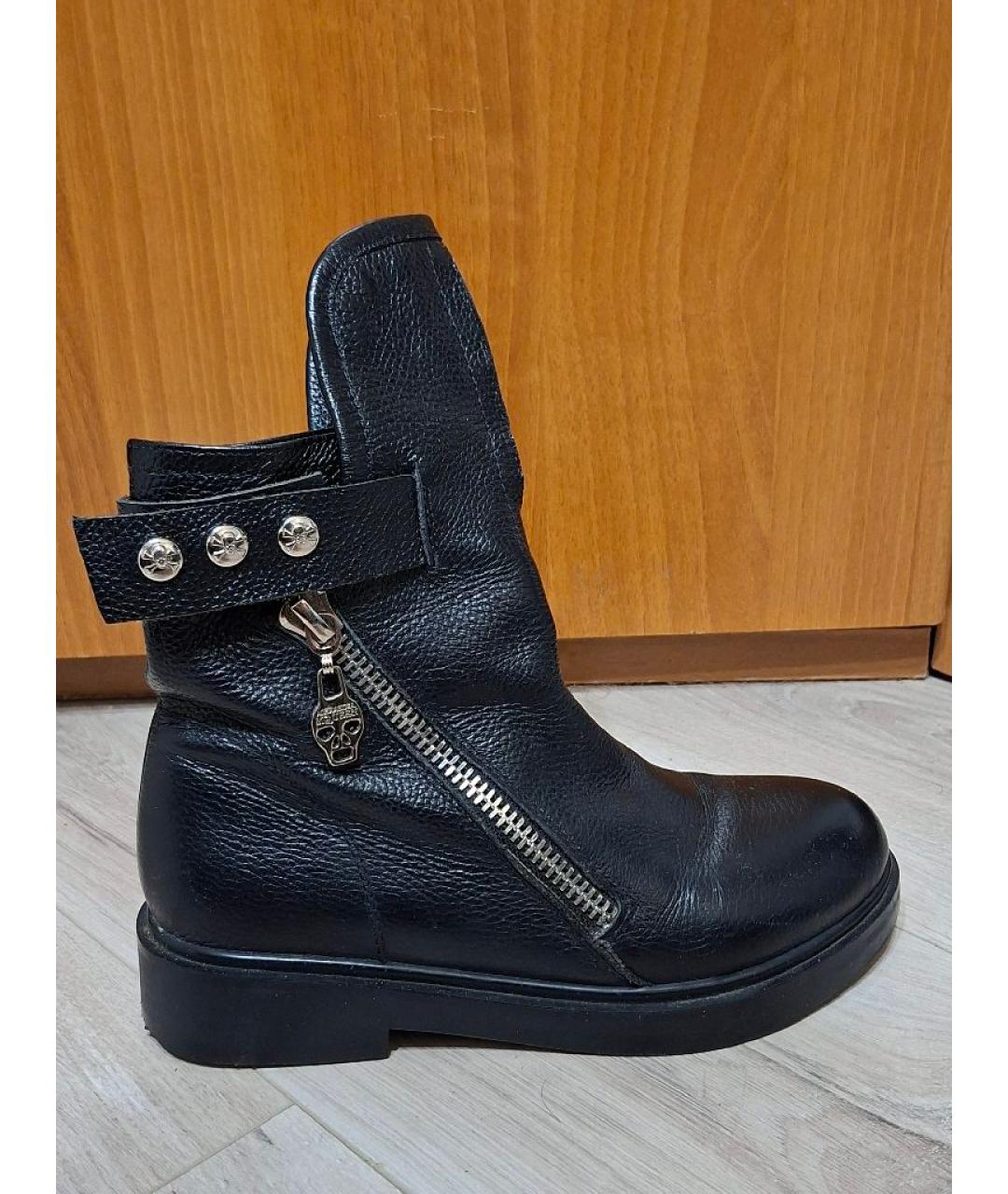 ALEXANDER MCQUEEN Черные кожаные ботинки, фото 8