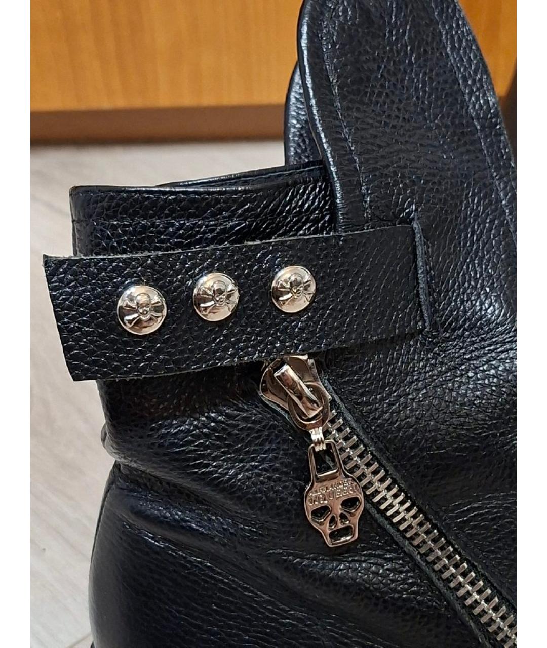 ALEXANDER MCQUEEN Черные кожаные ботинки, фото 7