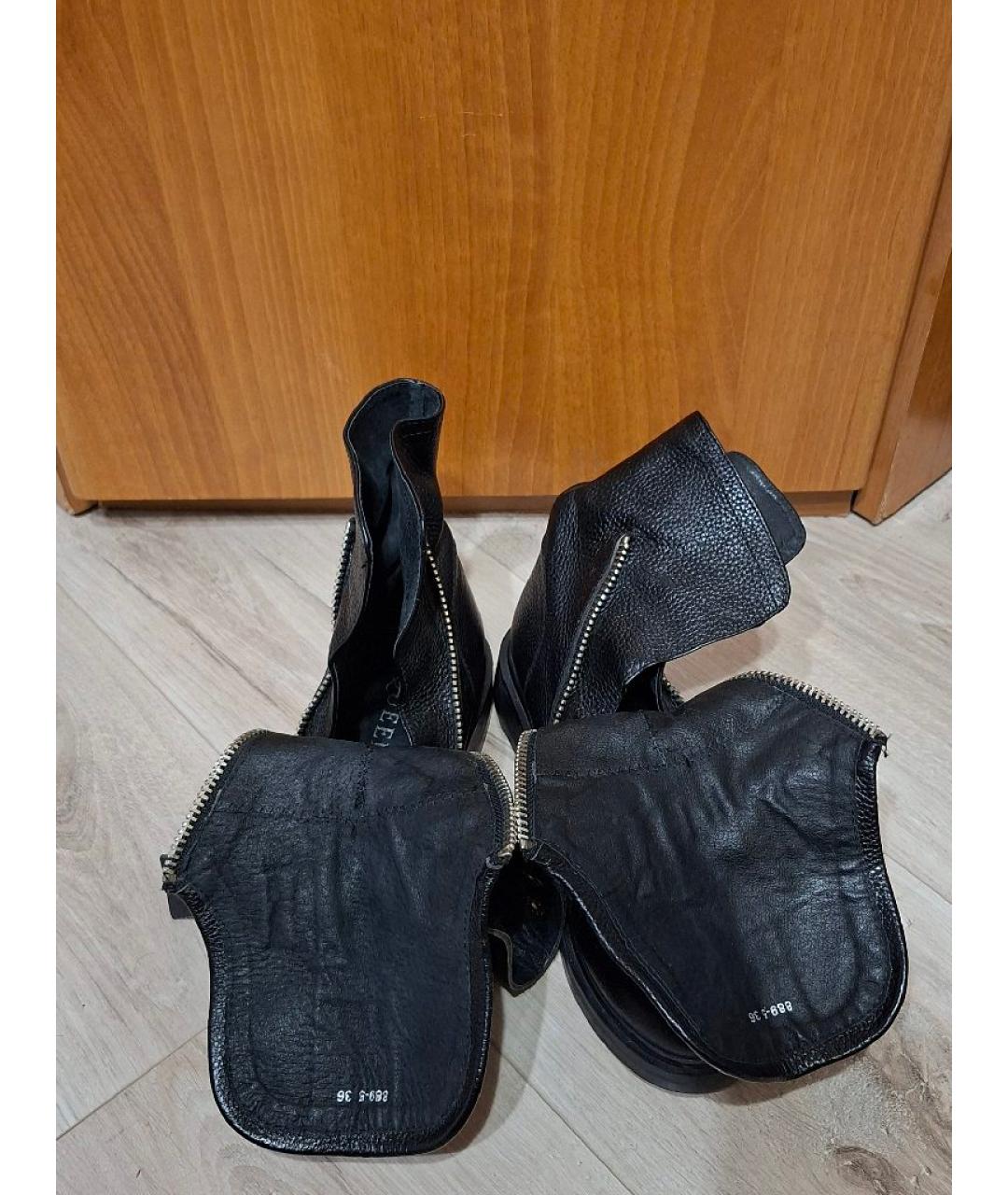 ALEXANDER MCQUEEN Черные кожаные ботинки, фото 5