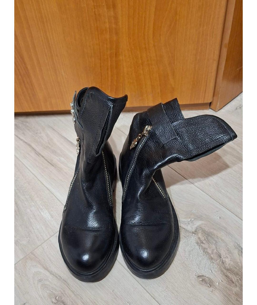 ALEXANDER MCQUEEN Черные кожаные ботинки, фото 2