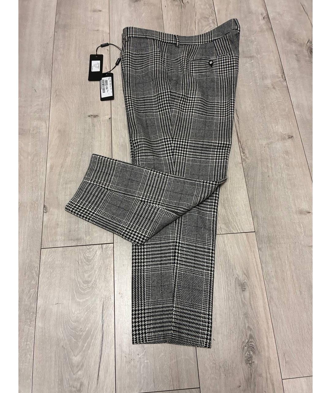 DOLCE&GABBANA Серые шерстяные брюки узкие, фото 2