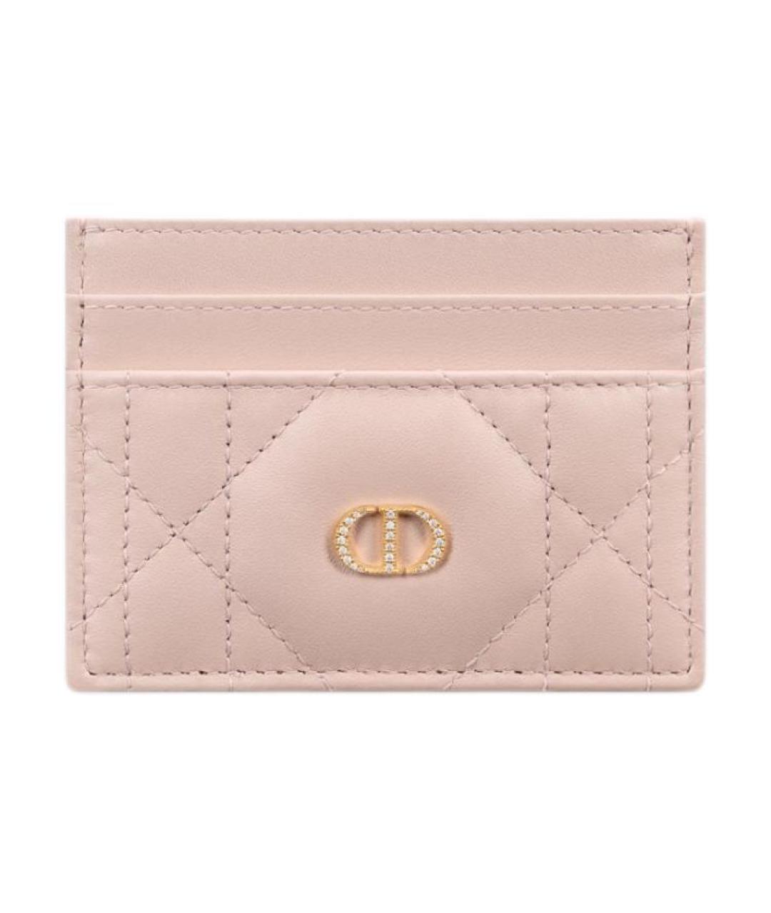 CHRISTIAN DIOR Розовый кожаный кардхолдер, фото 1