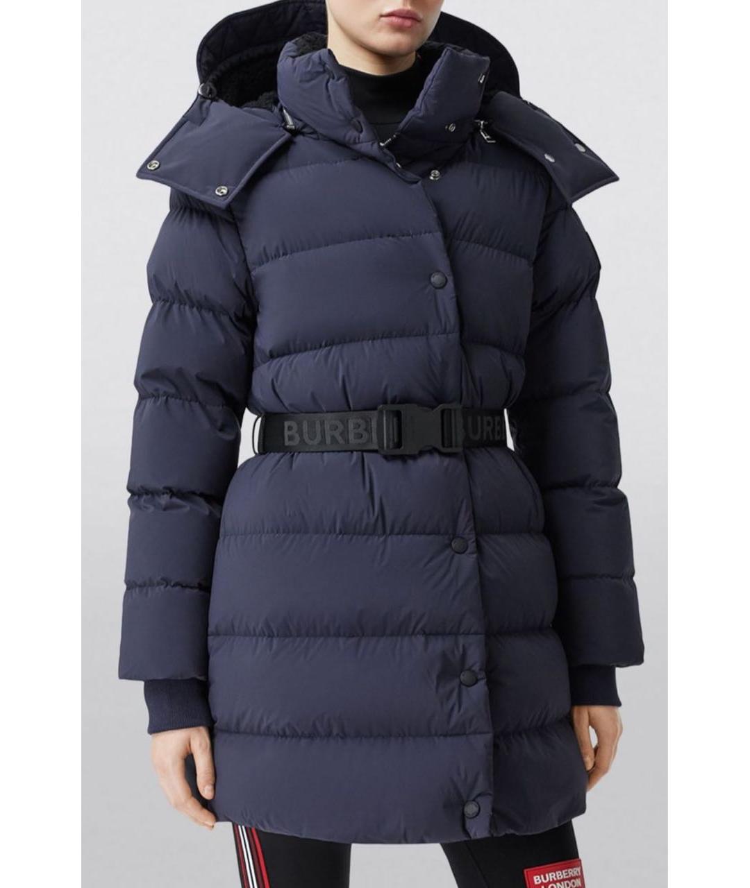 BURBERRY Темно-синий полиэстеровый пуховик, фото 5