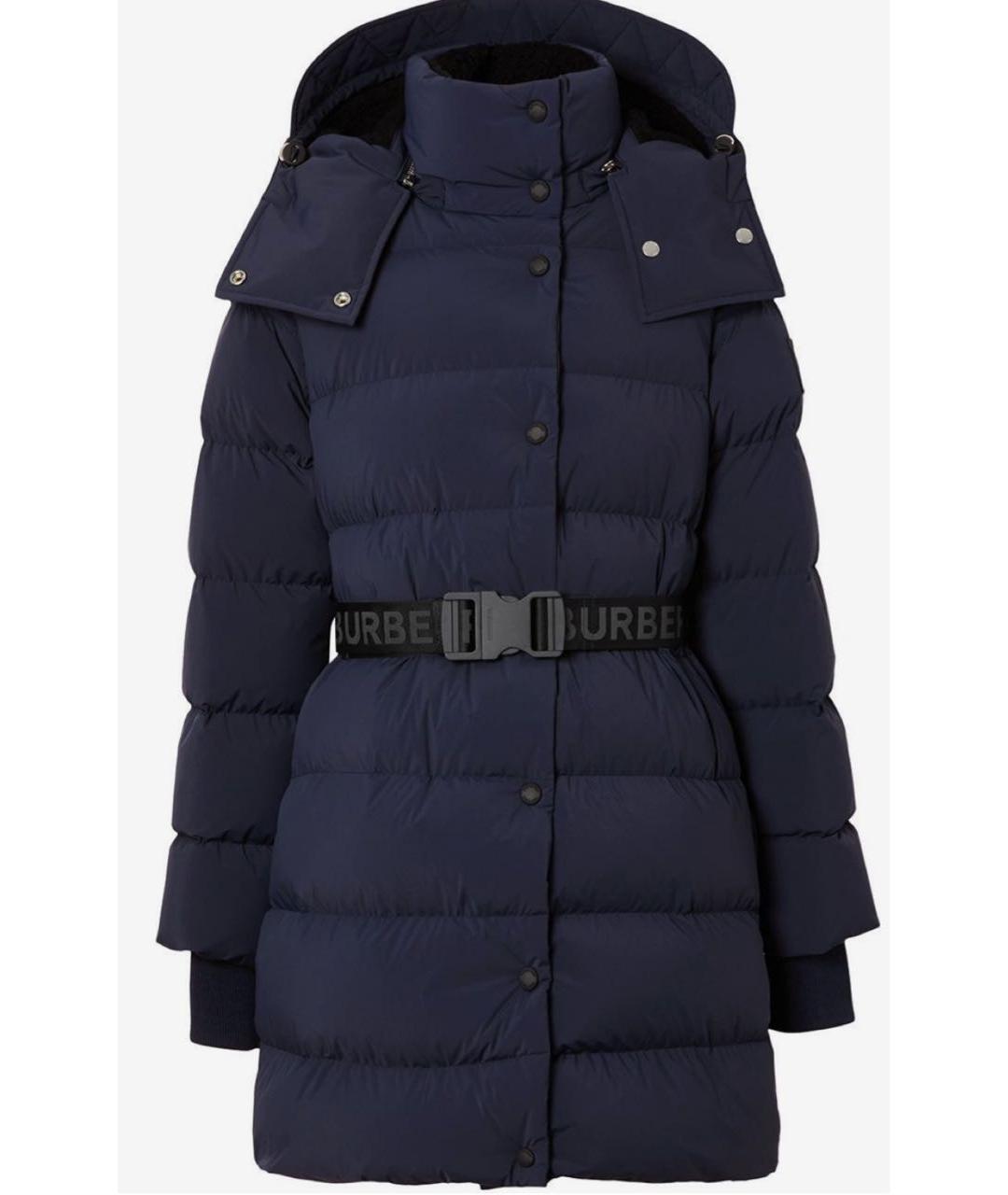 BURBERRY Темно-синий полиэстеровый пуховик, фото 6