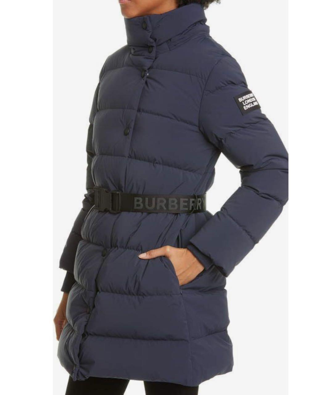 BURBERRY Темно-синий полиэстеровый пуховик, фото 4