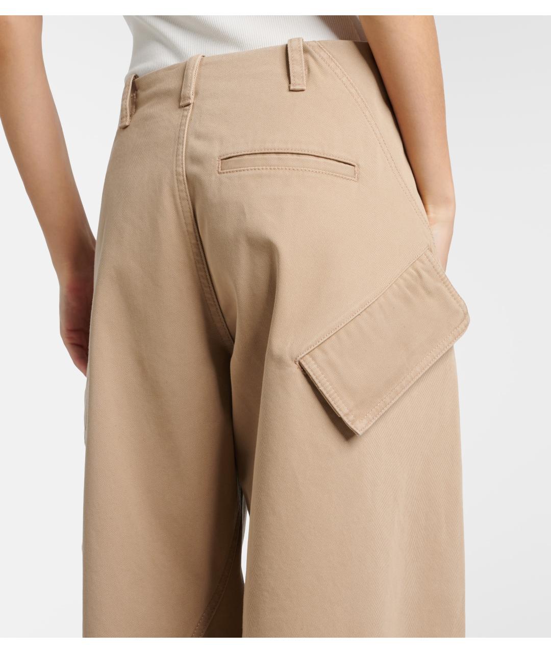 ALAIA Бежевые хлопковые брюки широкие, фото 7