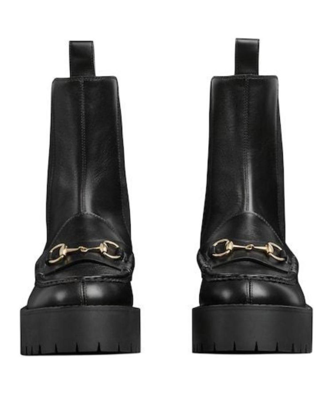 GUCCI Черные кожаные ботинки, фото 4