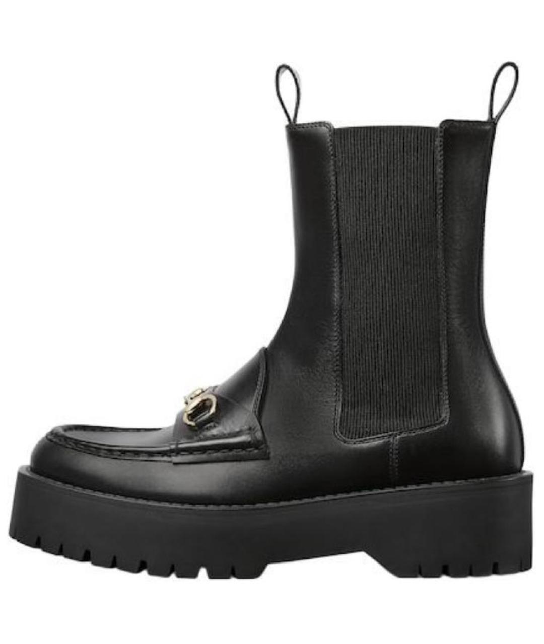 GUCCI Черные кожаные ботинки, фото 2