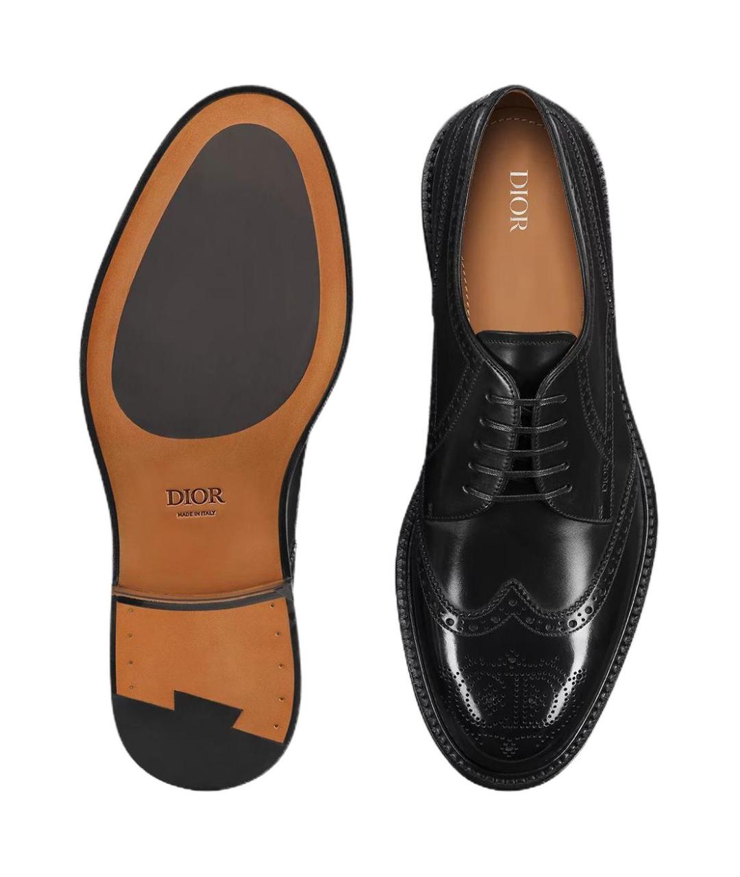 CHRISTIAN DIOR Черные кожаные туфли, фото 4