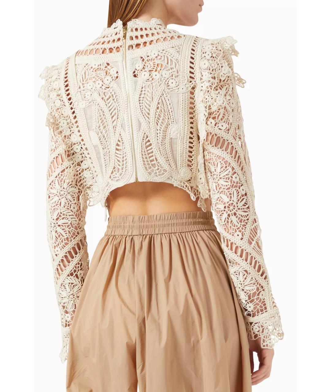 ZIMMERMANN Бежевая хлопковая блузы, фото 7