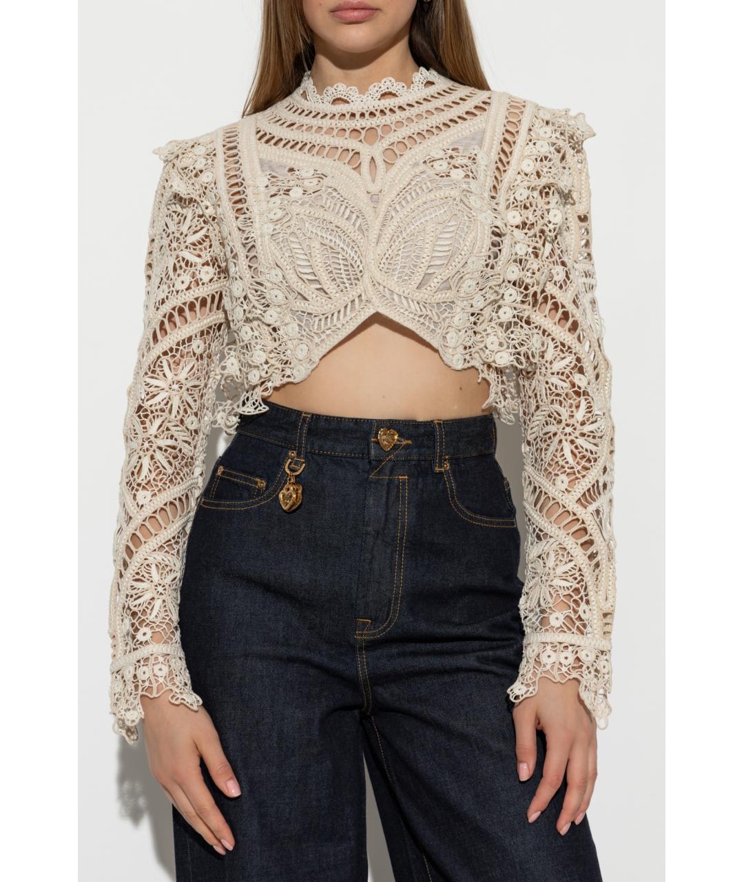 ZIMMERMANN Бежевая хлопковая блузы, фото 2