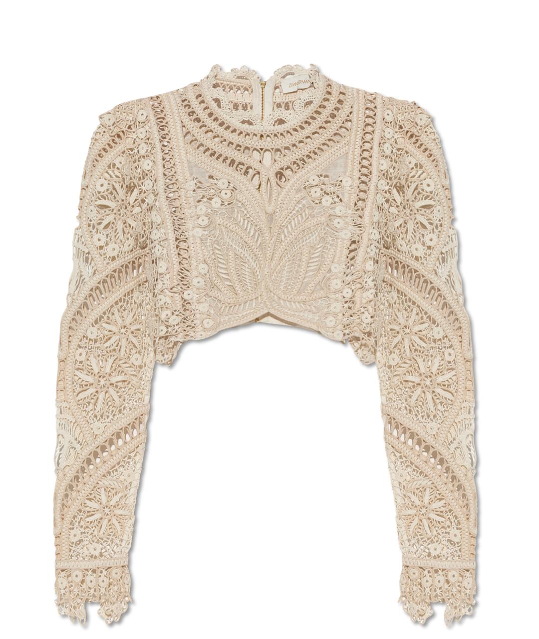 ZIMMERMANN Бежевая хлопковая блузы, фото 8