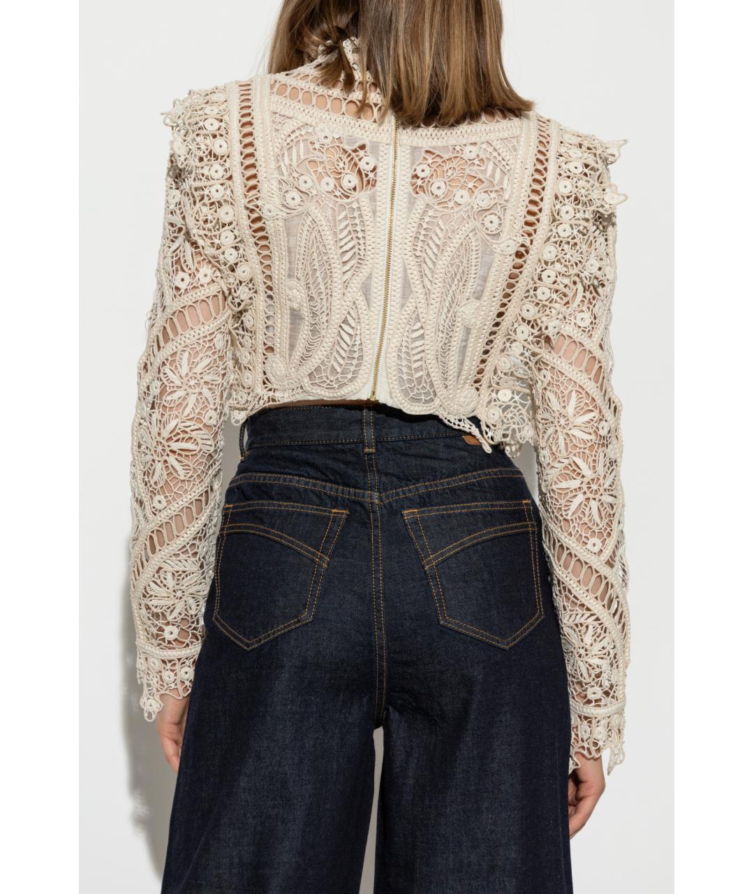 ZIMMERMANN Бежевая хлопковая блузы, фото 3