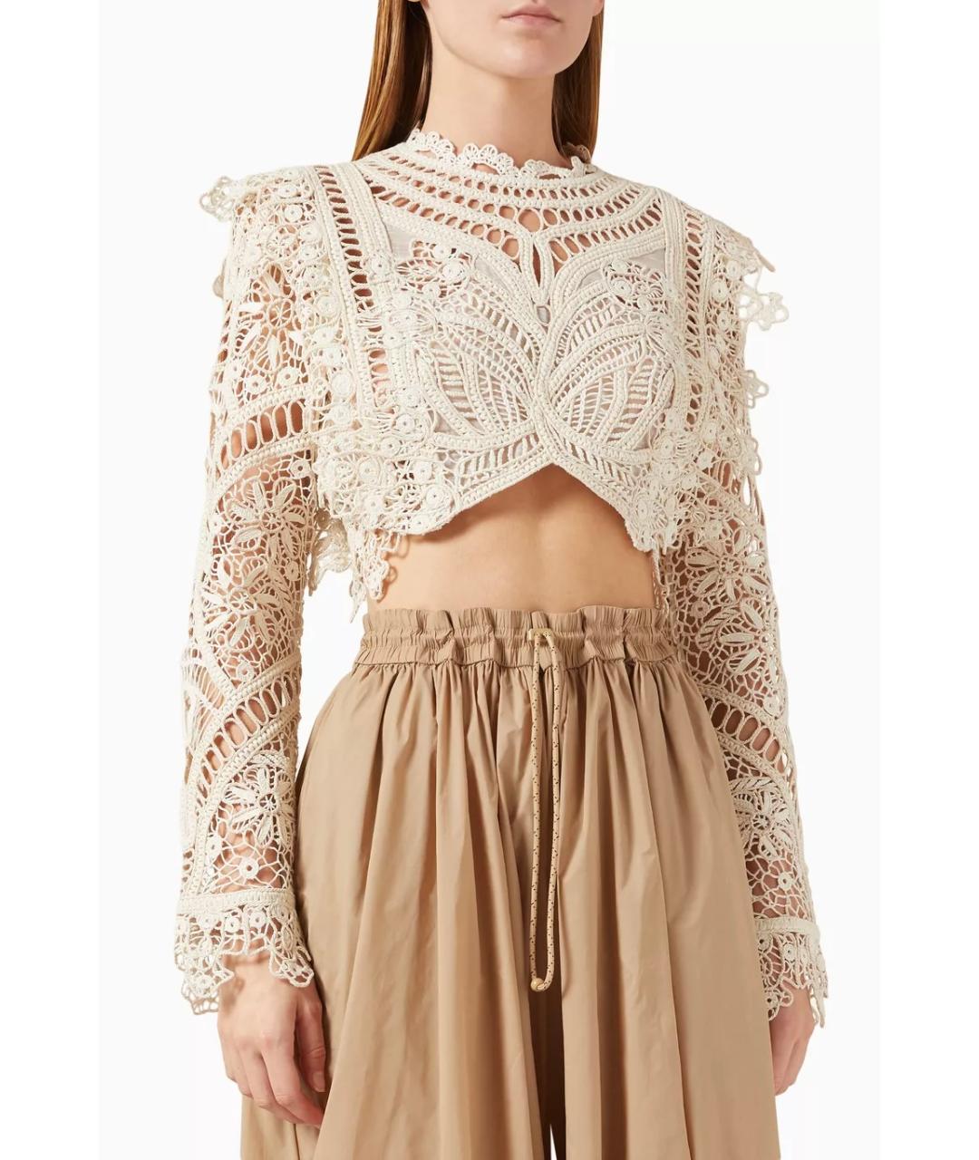 ZIMMERMANN Бежевая хлопковая блузы, фото 6