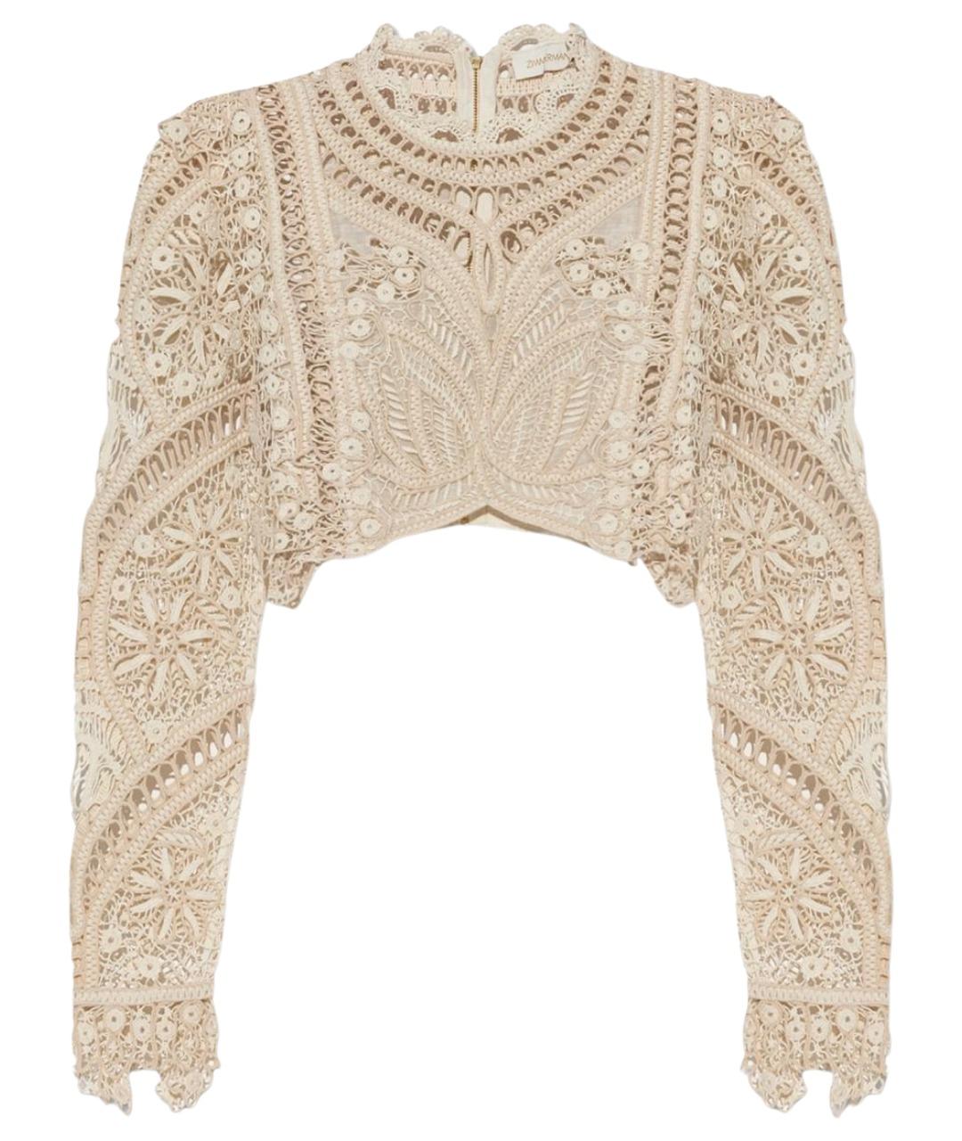 ZIMMERMANN Бежевая хлопковая блузы, фото 1