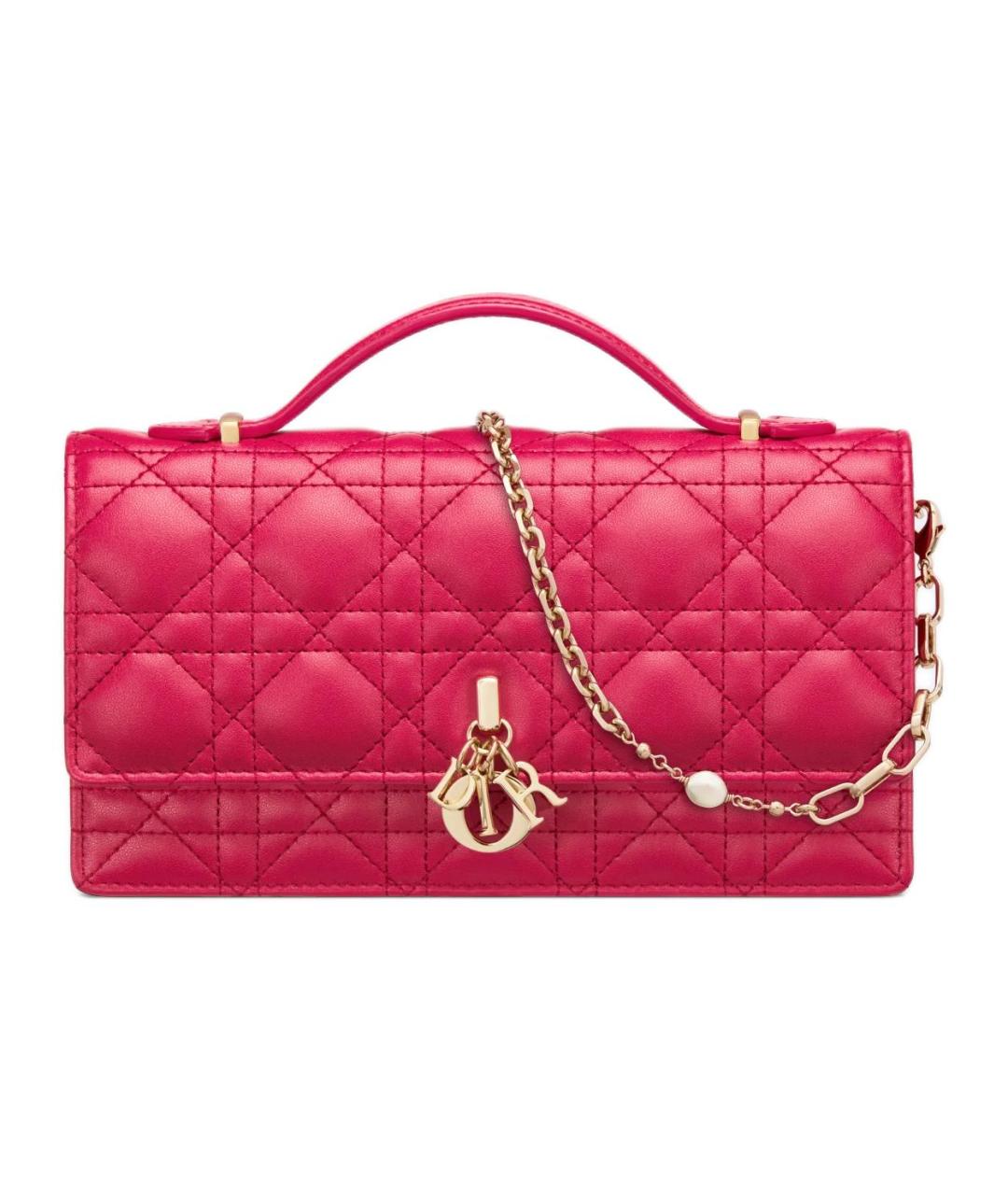 CHRISTIAN DIOR Розовая кожаная сумка через плечо, фото 1