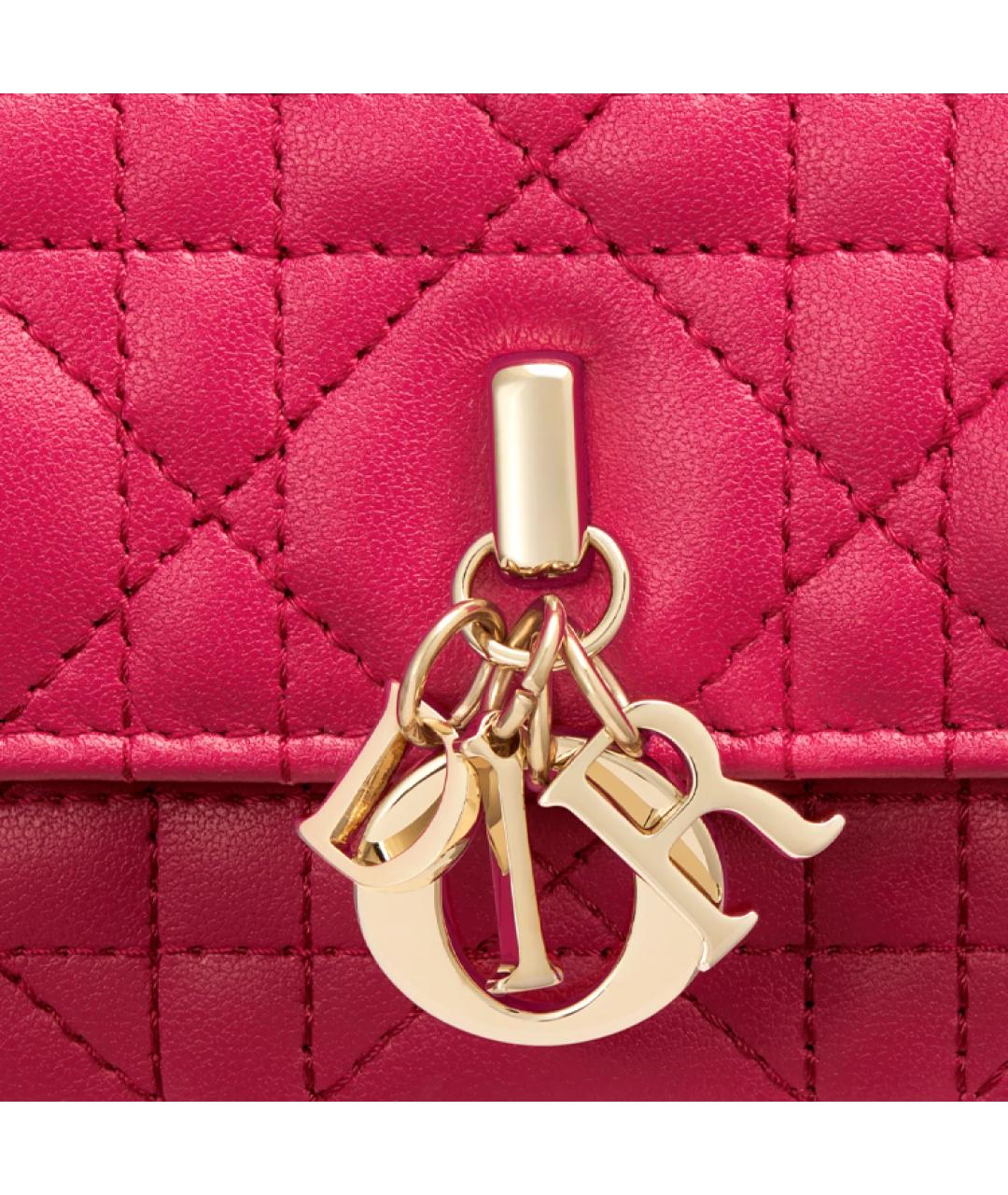 CHRISTIAN DIOR Розовая кожаная сумка через плечо, фото 6