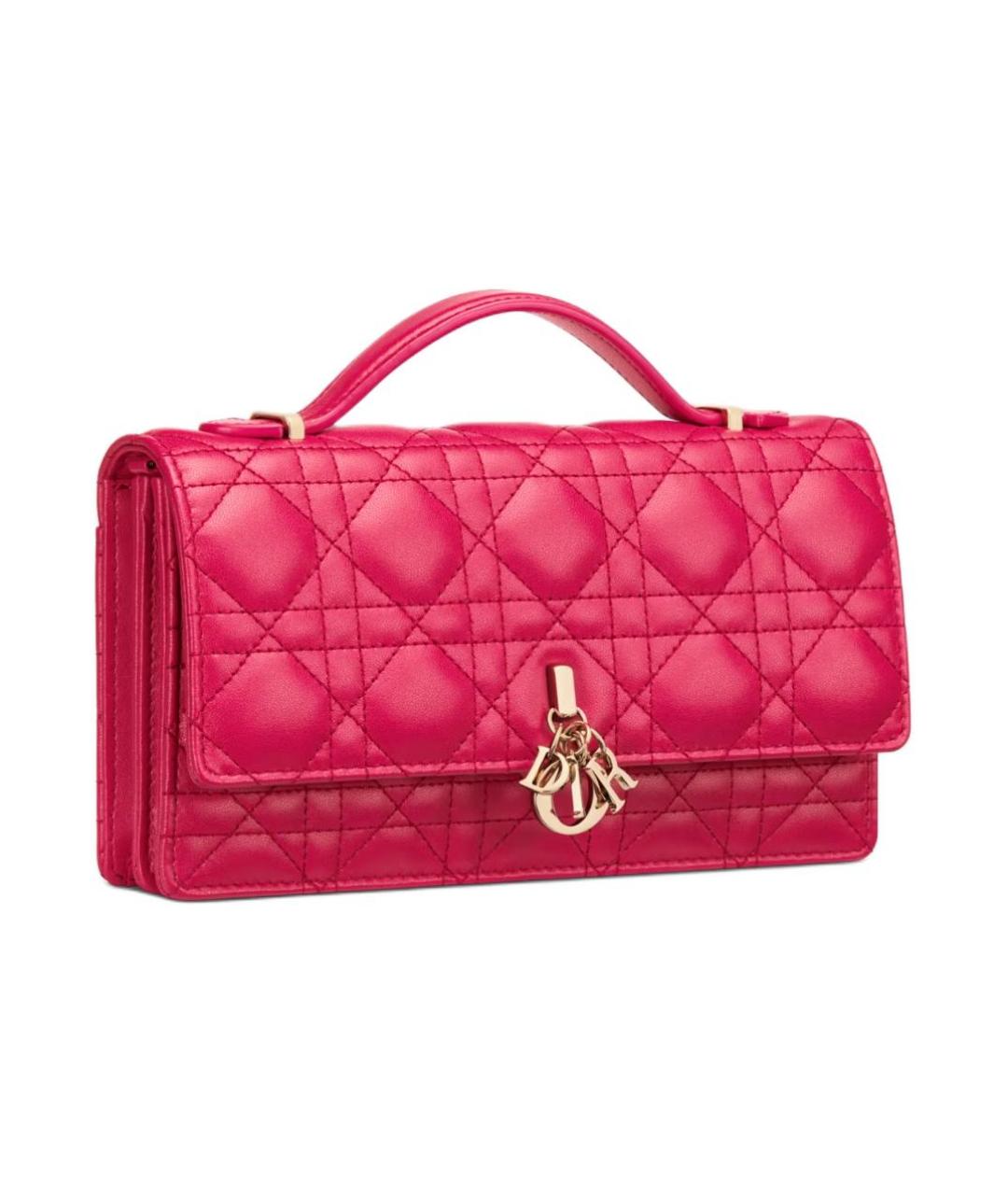 CHRISTIAN DIOR Розовая кожаная сумка через плечо, фото 2