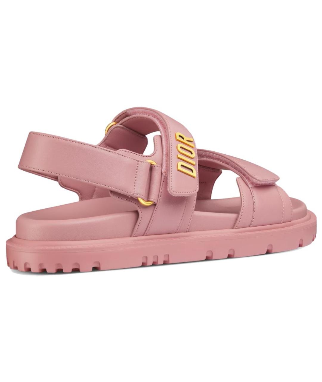 CHRISTIAN DIOR Розовые кожаные сандалии, фото 3