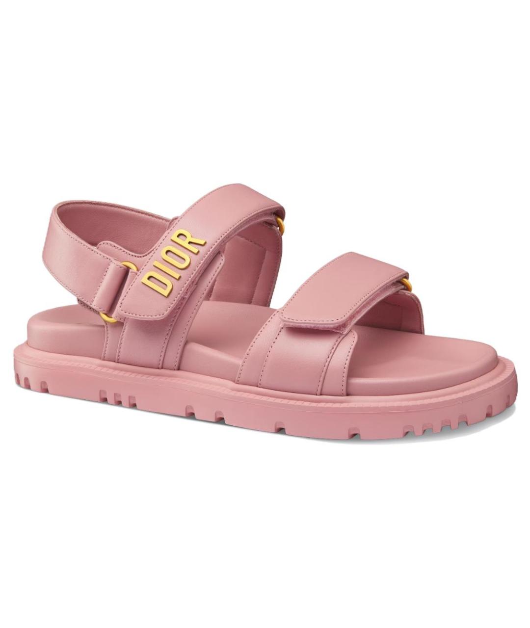 CHRISTIAN DIOR Розовые кожаные сандалии, фото 1