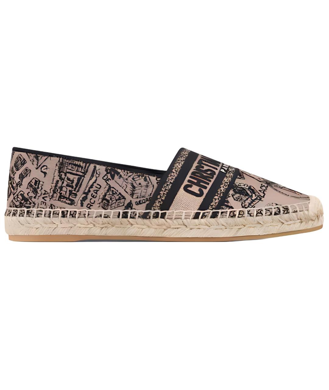 CHRISTIAN DIOR Бежевые текстильные эспадрильи, фото 1