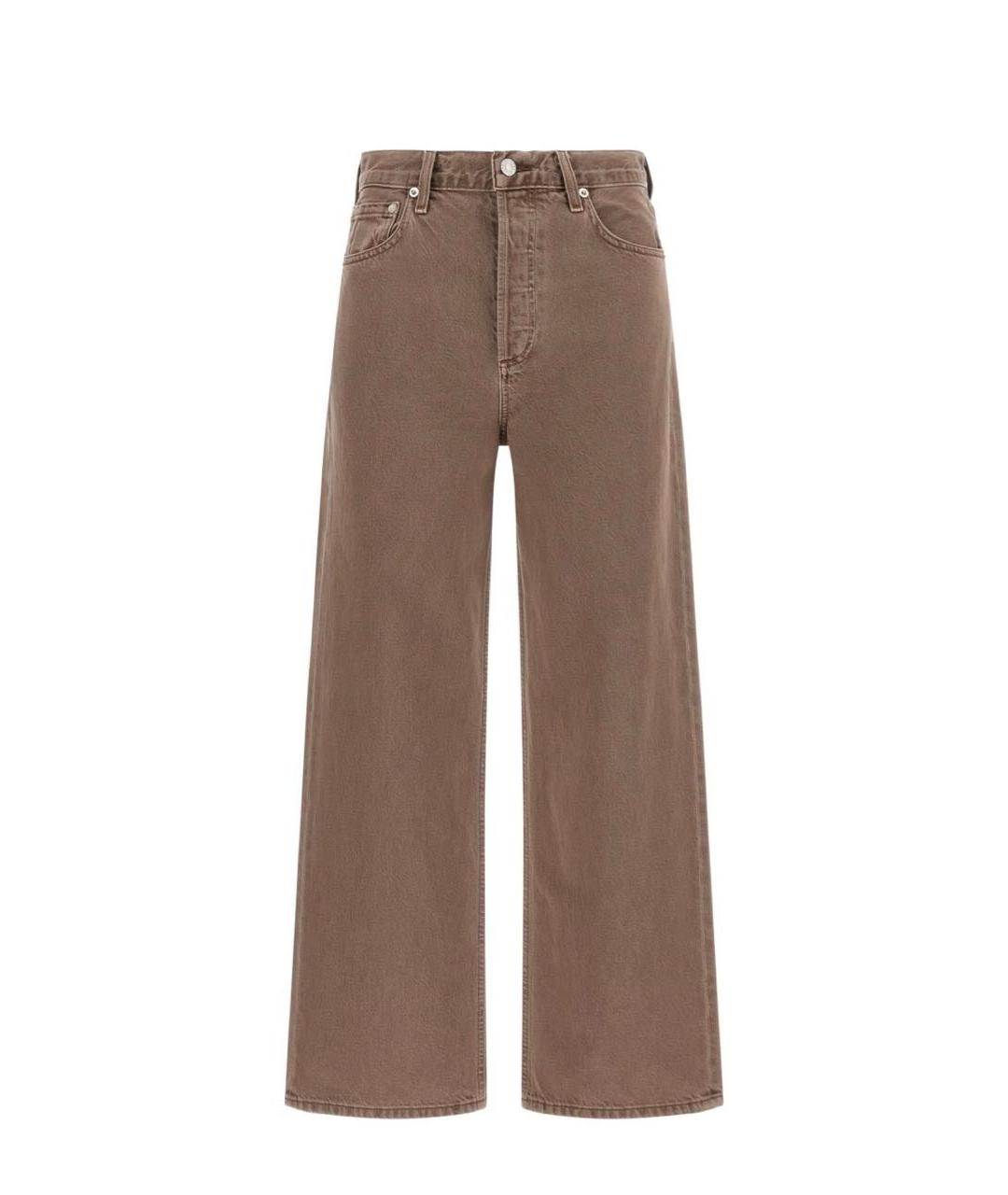 AGOLDE Коричневые хлопковые прямые джинсы, фото 1