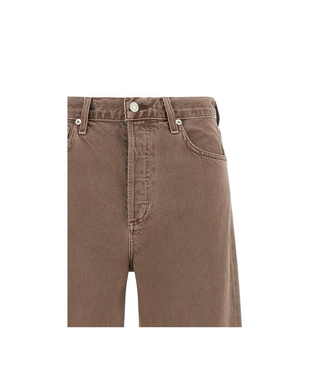 AGOLDE Коричневые хлопковые прямые джинсы, фото 3