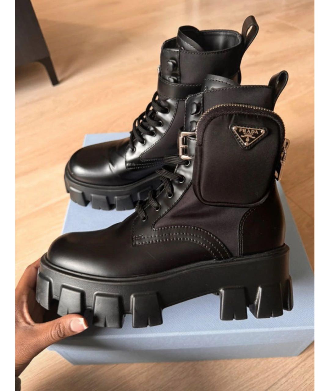 PRADA Черные кожаные ботинки, фото 6