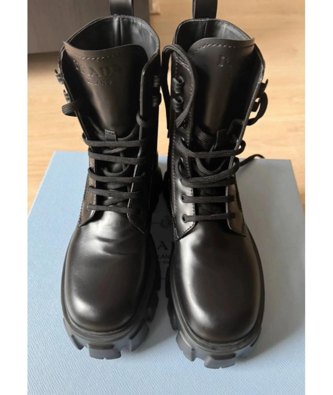 PRADA Черные кожаные ботинки, фото 2