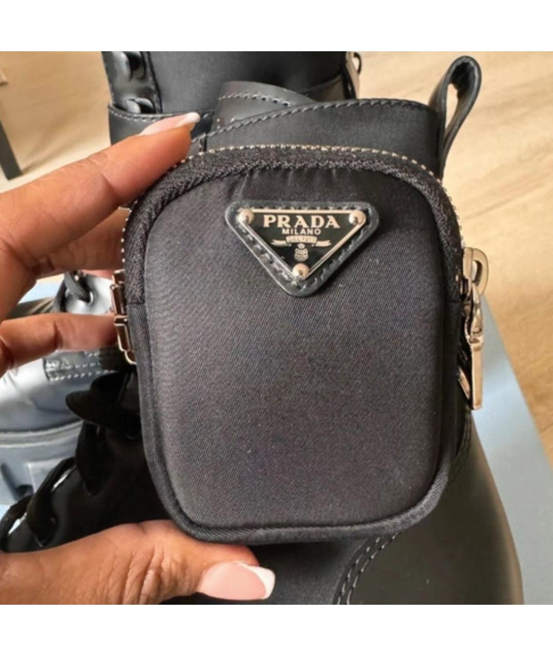 PRADA Черные кожаные ботинки, фото 4