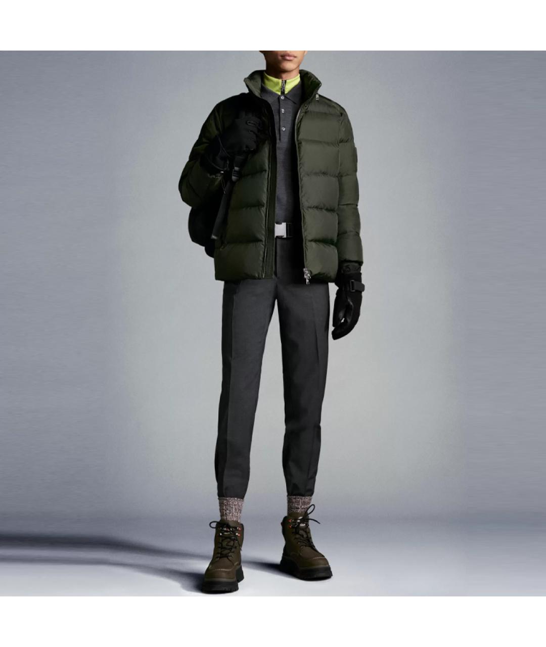 MONCLER Зеленый пуховик, фото 3