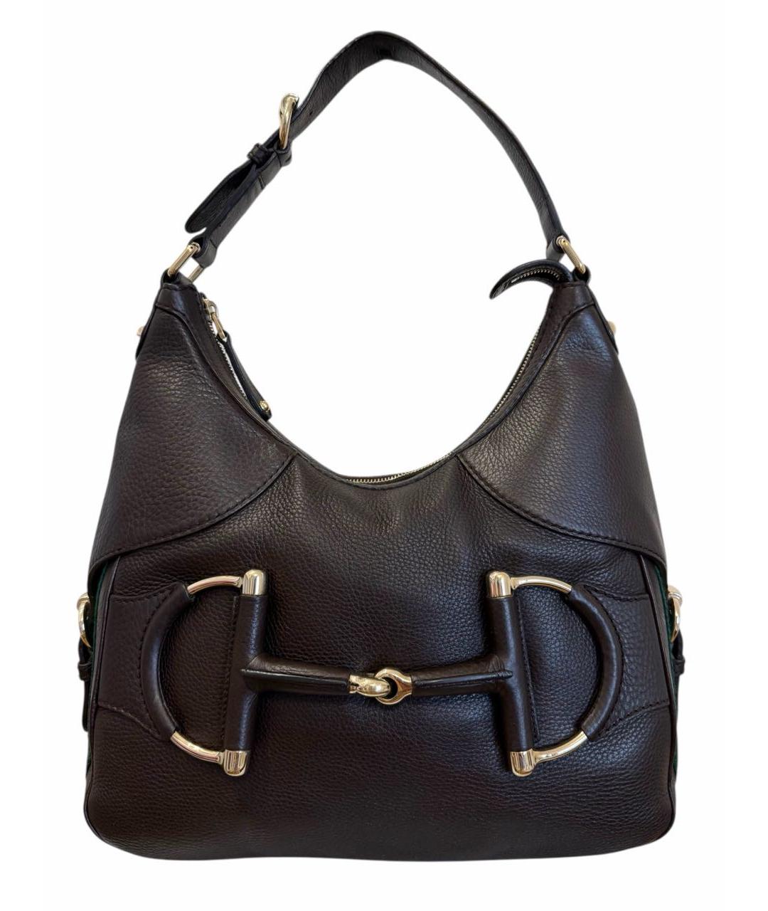 GUCCI Коричневая кожаная сумка через плечо, фото 1