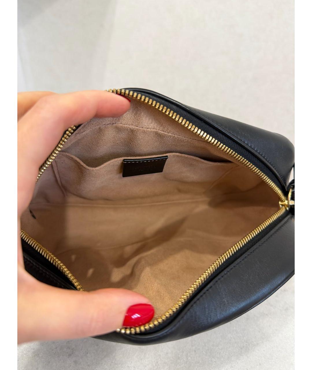 GUCCI Черная кожаная сумка через плечо, фото 8