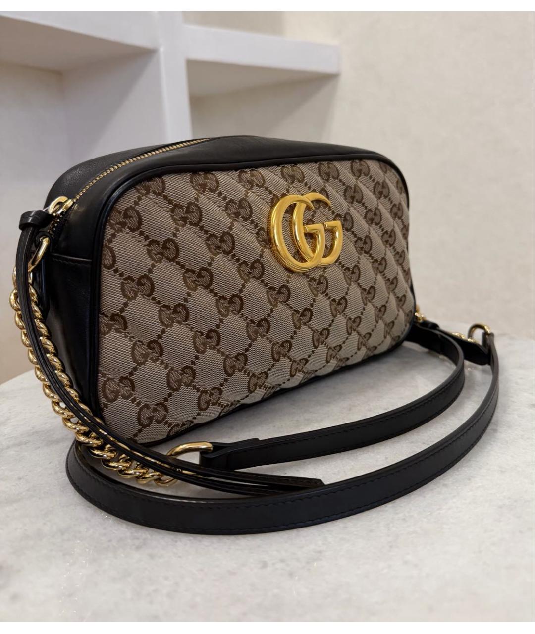 GUCCI Черная кожаная сумка через плечо, фото 3