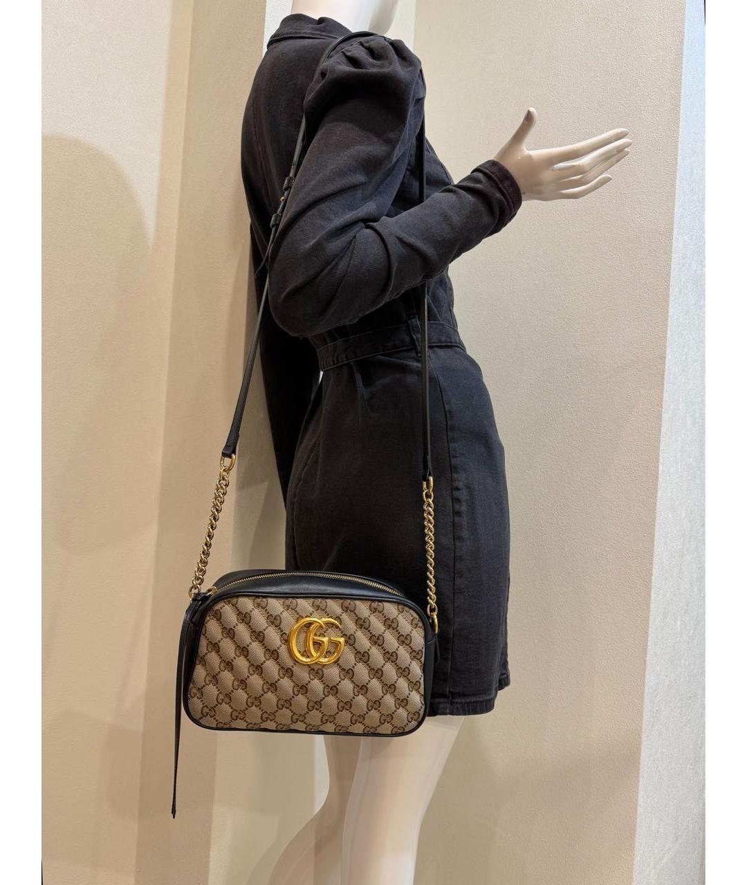 GUCCI Черная кожаная сумка через плечо, фото 5