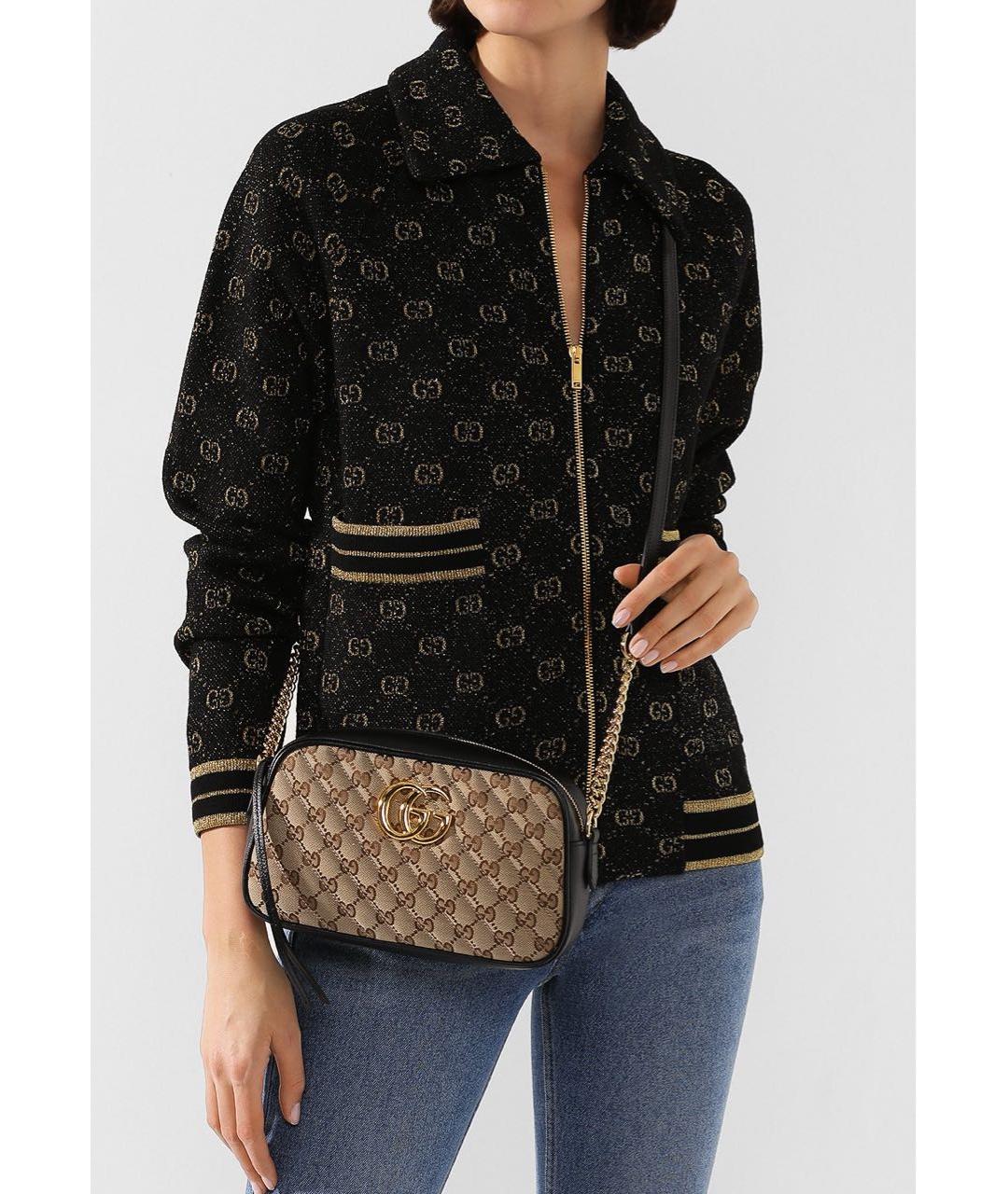 GUCCI Черная кожаная сумка через плечо, фото 6