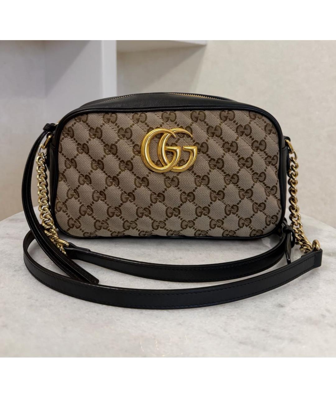 GUCCI Черная кожаная сумка через плечо, фото 2