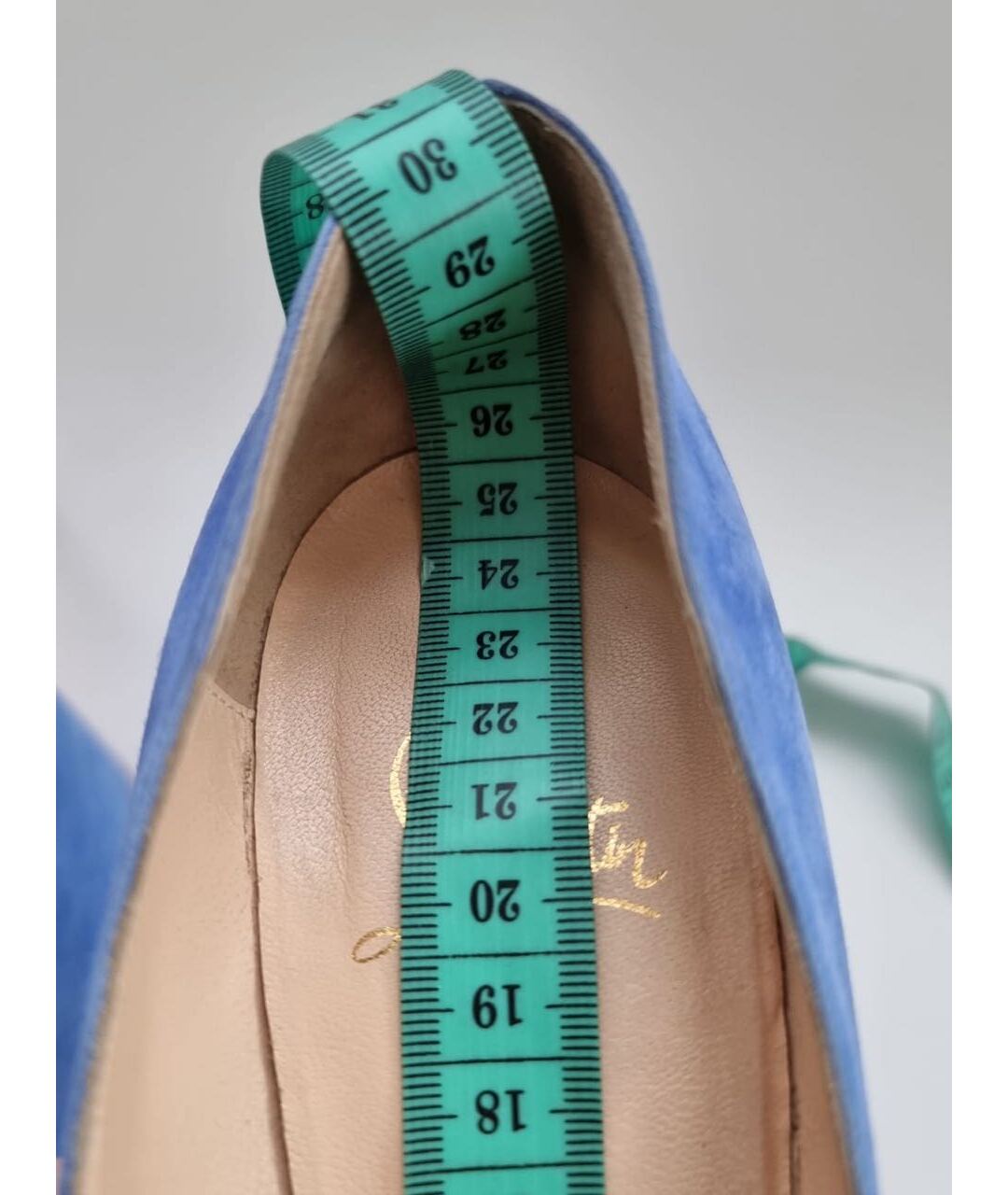 CHRISTIAN LOUBOUTIN Голубые замшевые туфли, фото 6