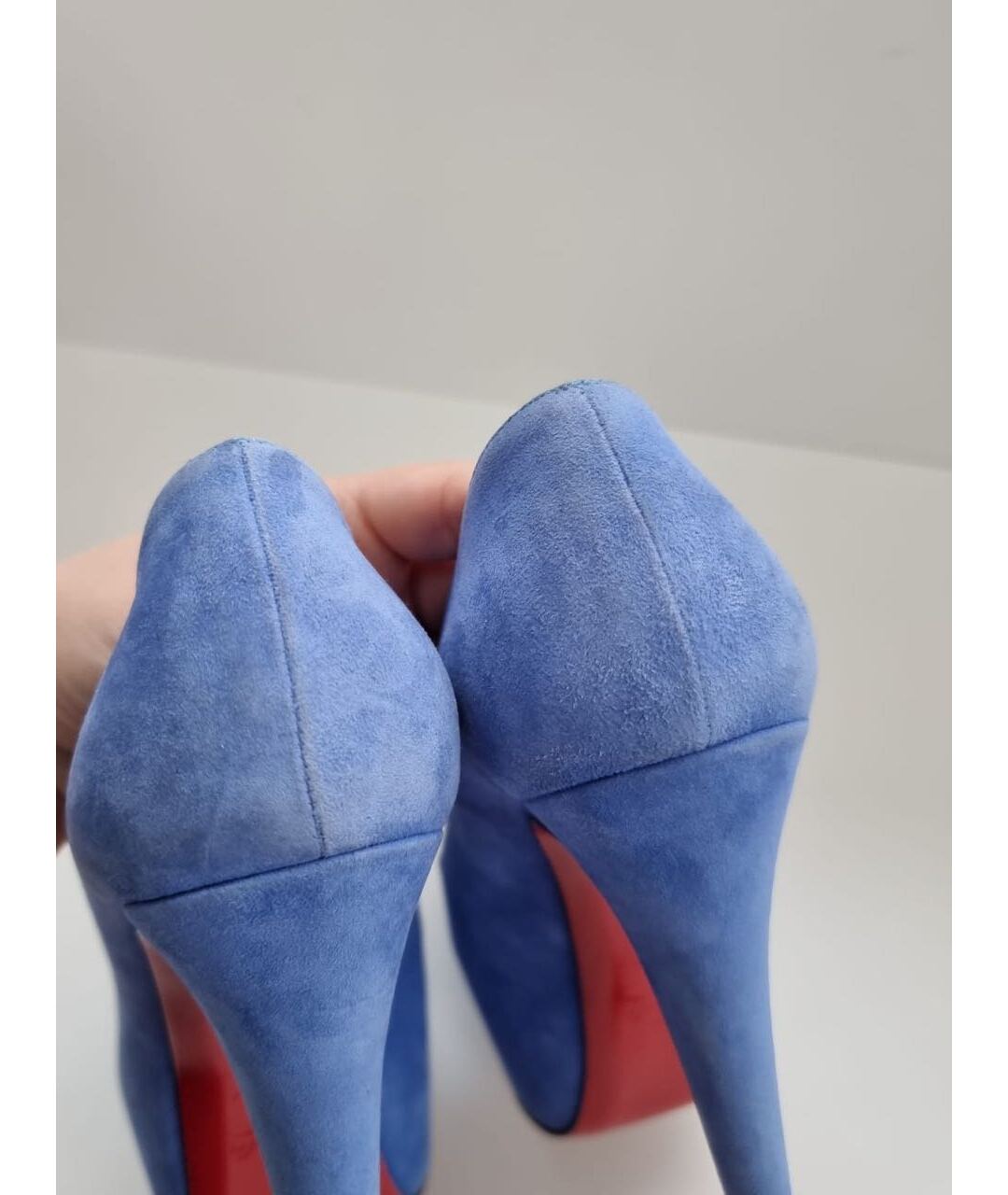 CHRISTIAN LOUBOUTIN Голубые замшевые туфли, фото 8