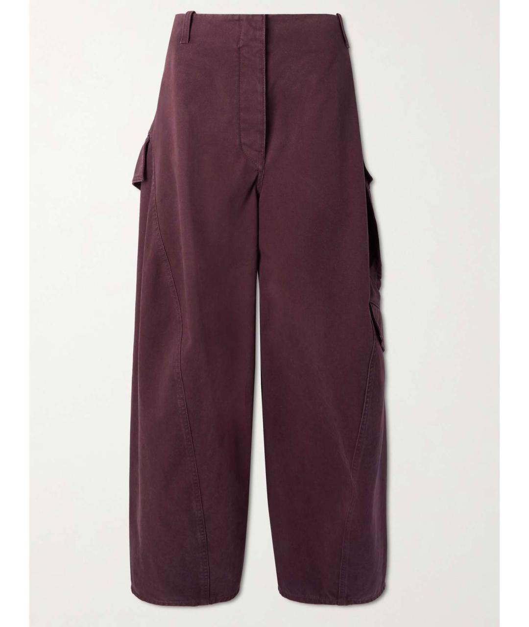 ALAIA Бордовые хлопковые брюки широкие, фото 10