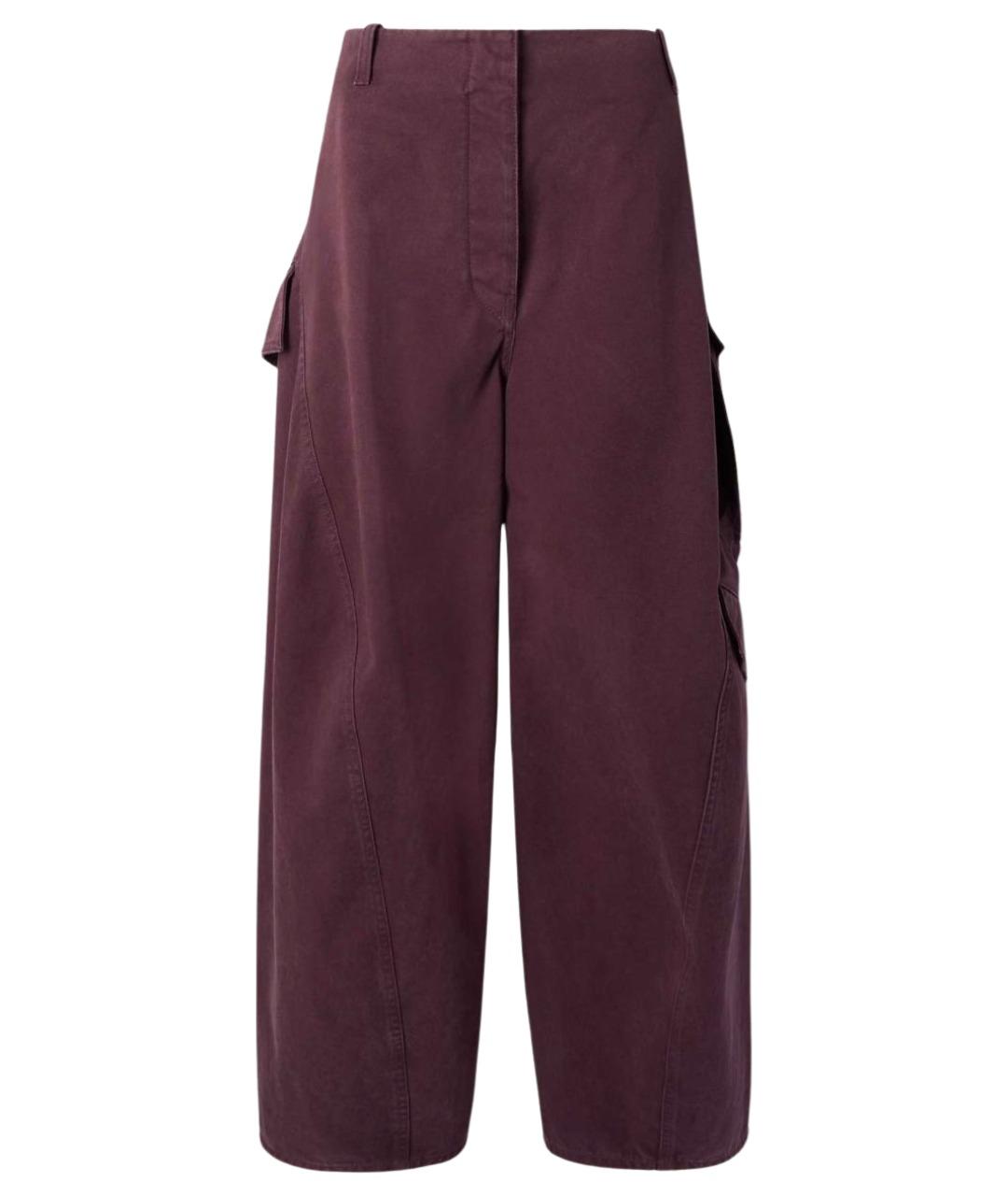 ALAIA Бордовые хлопковые брюки широкие, фото 1